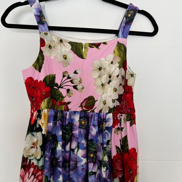 Dolce & Gabbana Multi Colored Floral Strap Sleeve Party Dress Stretch - Picture 6 of 8
